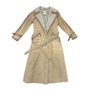 Vintage Mulberry Street Tan Corduroy Sherpa-Lined Coat 1990s